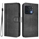 For OnePlus 10 Pro Line Splicing Buckle Retro Leather Phone Case(Black) - 2