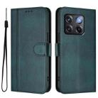 For OnePlus 10T / OnePlus Ace Pro Line Splicing Buckle Retro Leather Phone Case(Dark Green) - 2