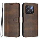 For OnePlus 10T / OnePlus Ace Pro Line Splicing Buckle Retro Leather Phone Case(Brown) - 2