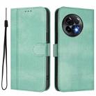 For OnePlus 11R Line Splicing Buckle Retro Leather Phone Case(Mint Green) - 2
