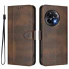 For OnePlus 11R Line Splicing Buckle Retro Leather Phone Case(Brown) - 2