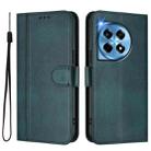 For OnePlus 12 Line Splicing Buckle Retro Leather Phone Case(Dark Green) - 2