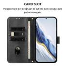 For OnePlus 12R Line Splicing Buckle Retro Leather Phone Case(Black) - 3