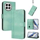 For OnePlus 13 Line Splicing Buckle Retro Leather Phone Case(Mint Green) - 1