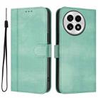 For OnePlus 13 Line Splicing Buckle Retro Leather Phone Case(Mint Green) - 2