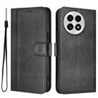 For OnePlus 13 Line Splicing Buckle Retro Leather Phone Case(Black) - 2