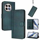 For OnePlus 13R / OnePlus Ace 5 Pro Line Splicing Buckle Retro Leather Phone Case(Dark Green) - 1