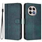 For OnePlus 13R / OnePlus Ace 5 Pro Line Splicing Buckle Retro Leather Phone Case(Dark Green) - 2