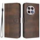 For OnePlus 13R / OnePlus Ace 5 Pro Line Splicing Buckle Retro Leather Phone Case(Brown) - 2