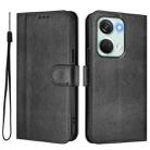 For Oneplus Nord 3 / OnePlus Ace 2V Line Splicing Buckle Retro Leather Phone Case(Black) - 2