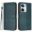 For Oneplus Nord 3 / OnePlus Ace 2V Line Splicing Buckle Retro Leather Phone Case(Dark Green) - 2