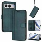 For OnePlus Nord 4 Line Splicing Buckle Retro Leather Phone Case(Dark Green) - 1