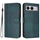 For OnePlus Nord 4 Line Splicing Buckle Retro Leather Phone Case(Dark Green) - 2