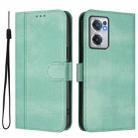 For OnePlus Nord CE 2 5G Line Splicing Buckle Retro Leather Phone Case(Mint Green) - 2