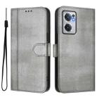 For OnePlus Nord CE 2 5G Line Splicing Buckle Retro Leather Phone Case(Grey) - 2