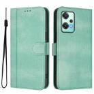 For OnePlus Nord CE 2 Lite 5G / Nord 2 Lite Line Splicing Buckle Retro Leather Phone Case(Mint Green) - 2