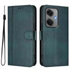 For OnePlus Nord CE 3 Line Splicing Buckle Retro Leather Phone Case(Dark Green) - 2