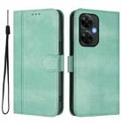 For OnePlus Nord CE 3 Lite / Nord N30 Line Splicing Buckle Retro Leather Phone Case(Mint Green) - 2