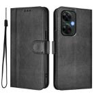 For OnePlus Nord CE 3 Lite / Nord N30 Line Splicing Buckle Retro Leather Phone Case(Black) - 2