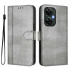 For OnePlus Nord CE 3 Lite / Nord N30 Line Splicing Buckle Retro Leather Phone Case(Grey) - 2