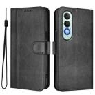 For OnePlus Nord CE4 Line Splicing Buckle Retro Leather Phone Case(Black) - 2