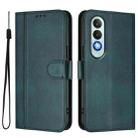 For OnePlus Nord CE4 Line Splicing Buckle Retro Leather Phone Case(Dark Green) - 2