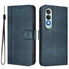 For OnePlus Nord CE4 Line Splicing Buckle Retro Leather Phone Case(Dark Blue) - 2