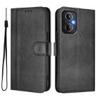 For OnePlus Nord N20 5G Line Splicing Buckle Retro Leather Phone Case(Black) - 2