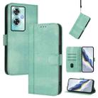 For OnePlus Nord N30 SE Line Splicing Buckle Retro Leather Phone Case(Mint Green) - 1