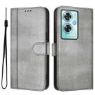 For OnePlus Nord N30 SE Line Splicing Buckle Retro Leather Phone Case(Grey) - 2