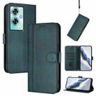For OnePlus Nord N30 SE Line Splicing Buckle Retro Leather Phone Case(Dark Green) - 1