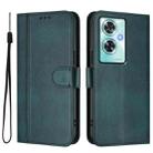 For OnePlus Nord N30 SE Line Splicing Buckle Retro Leather Phone Case(Dark Green) - 2