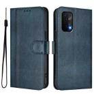 For OnePlus Nord N200 5G Line Splicing Buckle Retro Leather Phone Case(Dark Blue) - 2