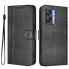 For OnePlus Nord N300 Line Splicing Buckle Retro Leather Phone Case(Black) - 2