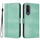 For OnePlus Ace 5 Ultra Line Splicing Buckle Retro Leather Phone Case(Mint Green) - 2