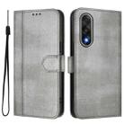 For OnePlus Ace 5 Ultra Line Splicing Buckle Retro Leather Phone Case(Grey) - 2