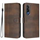 For OnePlus Ace 5 Ultra Line Splicing Buckle Retro Leather Phone Case(Brown) - 2