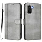 For OnePlus Ace 5 Racing Line Splicing Buckle Retro Leather Phone Case(Grey) - 2