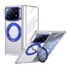 For Xiaomi Mix Fold 4 Integrated Ice-feel High-transparency 360-Degree Rotating Stand MagSafe Folding Phone Case(Blue) - 1