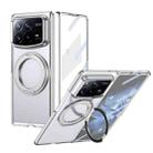 For Xiaomi Mix Fold 4 Integrated Ice-feel High-transparency 360-Degree Rotating Stand MagSafe Folding Phone Case(Silver) - 1