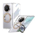 For Huawei Mate X5 Integrated Ice-feel High-transparency 360-Degree Rotating Stand MagSafe Folding Phone Case(Desert Gold) - 1