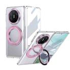 For Huawei Mate X5 Integrated Ice-feel High-transparency 360-Degree Rotating Stand MagSafe Folding Phone Case(Pink) - 1