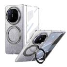For Huawei Mate X6 Integrated Ice-feel High-transparency 360-Degree Rotating Stand MagSafe Folding Phone Case(Black) - 1