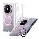 For Huawei Mate X6 Integrated Ice-feel High-transparency 360-Degree Rotating Stand MagSafe Folding Phone Case(Pink) - 1