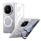 For Huawei Mate X6 Integrated Ice-feel High-transparency 360-Degree Rotating Stand MagSafe Folding Phone Case(Silver) - 1