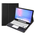 For Samsung Galaxy Tab S10 FE+ A820B-A Touch Pad Detachable Bluetooth Keyboard Leather Tablet Case(Black+White) - 1