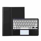 For Samsung Galaxy Tab S10 FE+ A820B-A Touch Pad Detachable Bluetooth Keyboard Leather Tablet Case(Black+White) - 2
