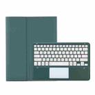 For Samsung Galaxy Tab S10 FE+ A820B-A Touch Pad Detachable Bluetooth Keyboard Leather Tablet Case(Dark Green) - 2
