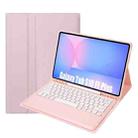 For Samsung Galaxy Tab S10 FE+ A820B Pen Slot Detachable Bluetooth Keyboard Leather Tablet Case(Pink) - 1