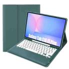 For Samsung Galaxy Tab S10 FE+ A820B Pen Slot Detachable Bluetooth Keyboard Leather Tablet Case(Dark Green) - 1